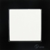 Выключатель в сборе H-111P (w) белый с чёрной рамкой стекло Hg-010(b) цена, купить | РБС-спектр Витебск