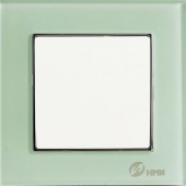 Выключатель в сборе H-111P (w) белый с зелёной рамкой стекло Hg-010(gr) цена, купить | РБС-спектр Витебск