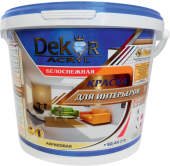 Краска ВД-АК 216 DEKOR для интерьеров моющаяся белоснежная цена, купить | РБС-спектр Витебск
