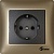 Розетка с заземлением-16A V-149Р(b) чёрная с рамкой золотистый пластик V-010(g) цена, купить | РБС-спектр Витебск